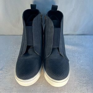 Wanted Dawson Sneakers Blue High Top Wedge Side Zipper Causal Shoes 8